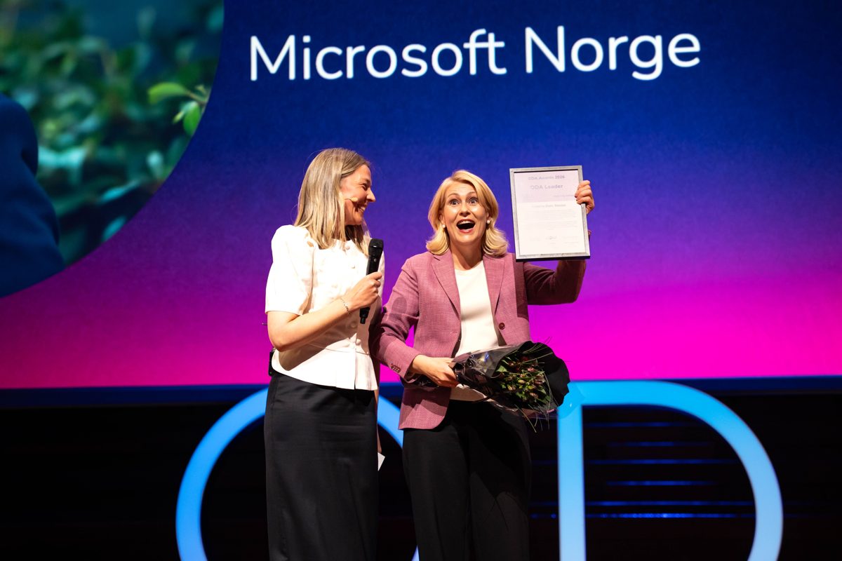 Kristine Dahl Steidel fra Microsoft Norge mottar ODA Award 2026